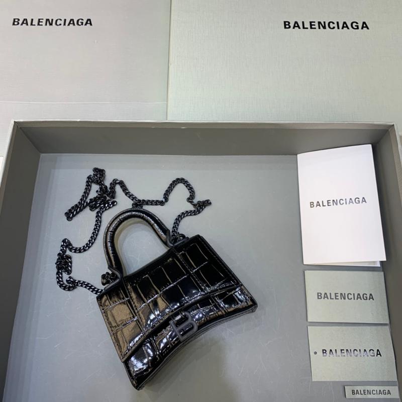 Balenciaga Bags 664676 crocodile pattern black buckle black